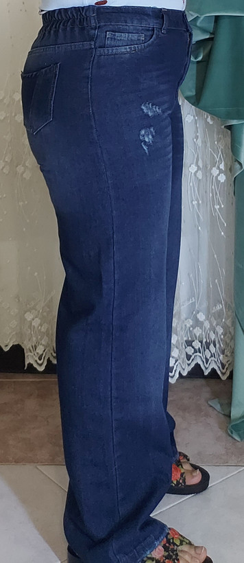 شلوار لی نیم رنگ تیره سرمه ای